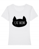 Cat Mom Tricou mânecă scurtă guler larg fitted Damă Expresser