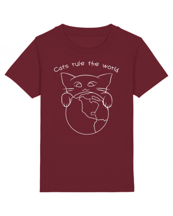 Cats Rule the World Burgundy