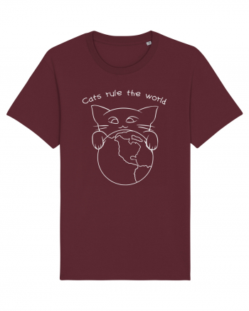 Cats Rule the World Burgundy