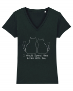 I Would Spend Nine Lives with You Tricou mânecă scurtă guler V Damă Evoker