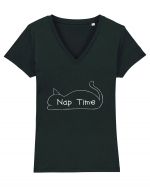 Nap Time Tricou mânecă scurtă guler V Damă Evoker