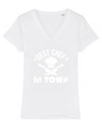 Best Chef In Town  Tricou mânecă scurtă guler V Damă Evoker