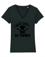 Best Chef In Town  Tricou mânecă scurtă guler V Damă Evoker