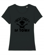 Best Chef In Town  Tricou mânecă scurtă guler larg fitted Damă Expresser