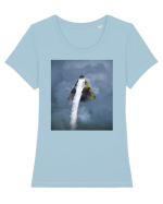 Sky Waterfall Tricou mânecă scurtă guler larg fitted Damă Expresser