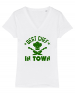 Best Chef In Town  Tricou mânecă scurtă guler V Damă Evoker