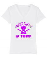 Best Chef In Town  Tricou mânecă scurtă guler V Damă Evoker