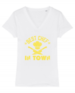 Best Chef In Town  Tricou mânecă scurtă guler V Damă Evoker