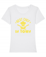 Best Chef In Town  Tricou mânecă scurtă guler larg fitted Damă Expresser