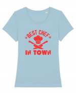 Best Chef In Town  Tricou mânecă scurtă guler larg fitted Damă Expresser