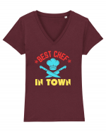 Best Chef In Town  Tricou mânecă scurtă guler V Damă Evoker