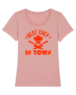 Best Chef In Town  Tricou mânecă scurtă guler larg fitted Damă Expresser