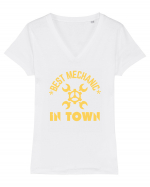 Best Mechanic In Town Tricou mânecă scurtă guler V Damă Evoker