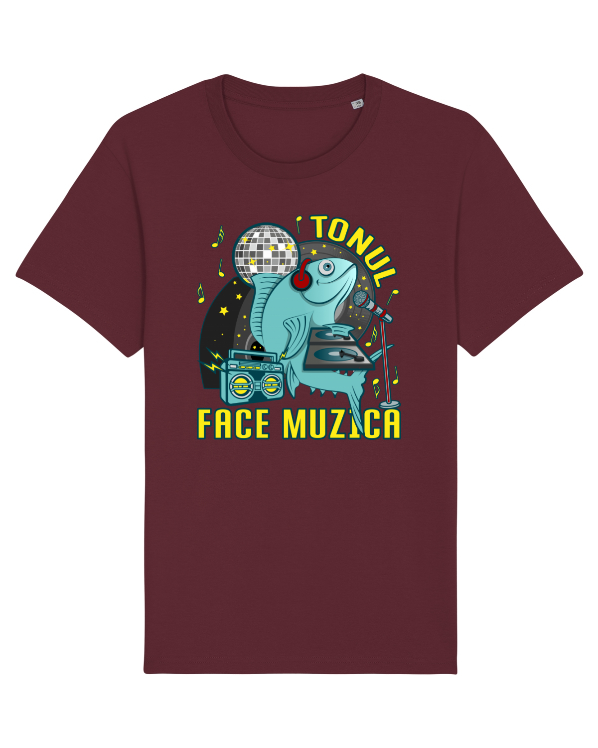 Tricou mânecă scurtă Unisex Rocker Burgundy