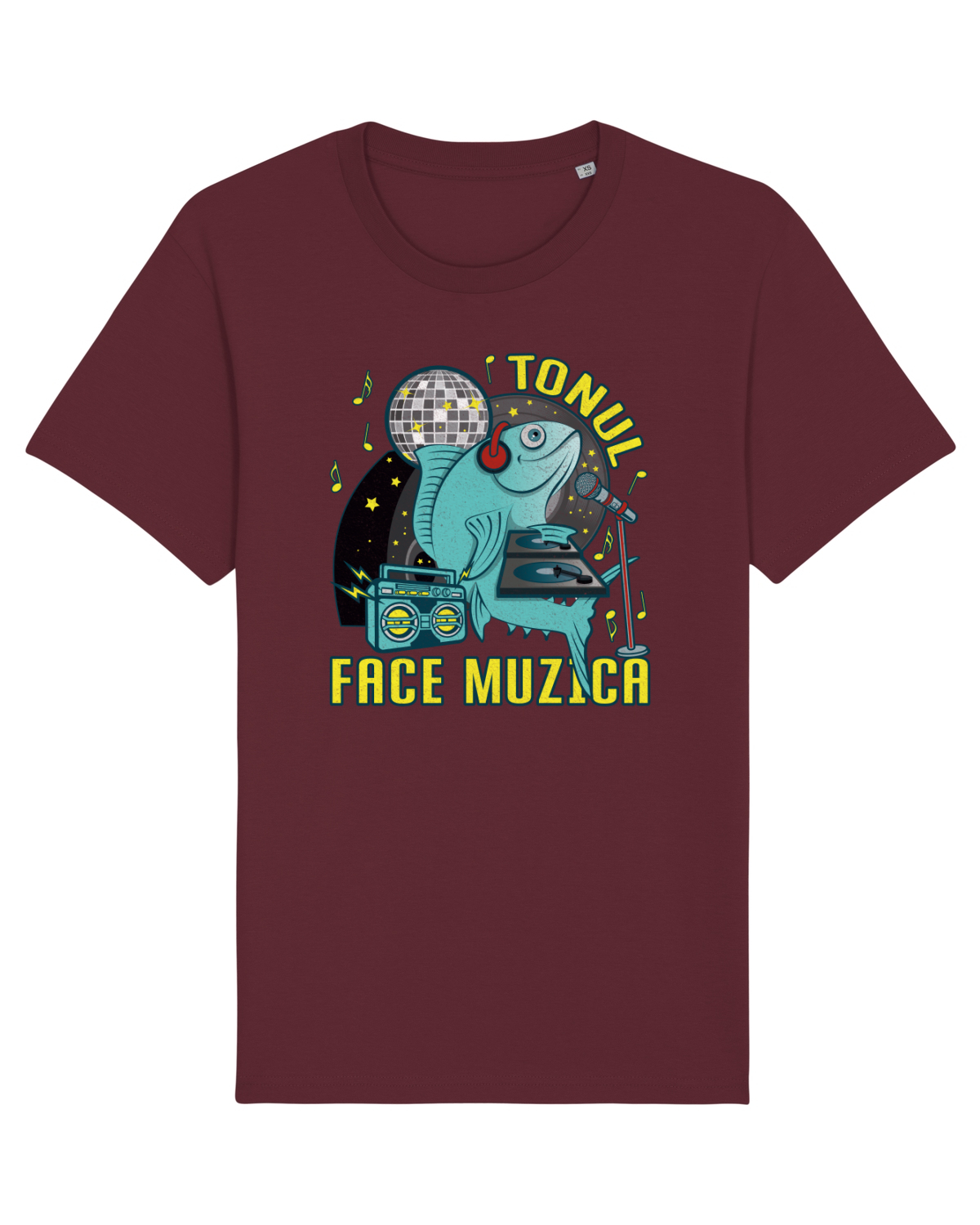 Tricou mânecă scurtă Unisex Rocker Burgundy