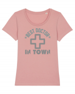 Best Doctor In Town Tricou mânecă scurtă guler larg fitted Damă Expresser