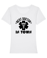 Best Doctor In Town Tricou mânecă scurtă guler larg fitted Damă Expresser