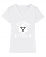 Best Nurse In Town Tricou mânecă scurtă guler V Damă Evoker