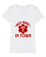 Best Nurse In Town Tricou mânecă scurtă guler V Damă Evoker