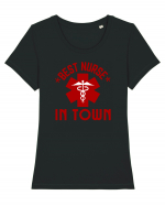 Best Nurse In Town Tricou mânecă scurtă guler larg fitted Damă Expresser