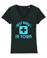 Best Nurse In Town Tricou mânecă scurtă guler V Damă Evoker