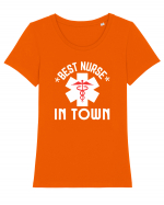 Best Nurse In Town Tricou mânecă scurtă guler larg fitted Damă Expresser