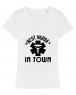 Best Nurse In Town Tricou mânecă scurtă guler V Damă Evoker