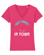 Best Nurse In Town Tricou mânecă scurtă guler V Damă Evoker