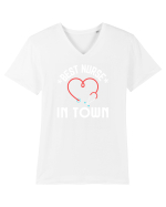 Best Nurse In Town Tricou mânecă scurtă guler V Bărbat Presenter