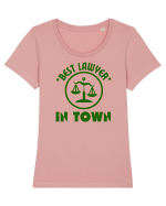 Best Lawyer In Town  Tricou mânecă scurtă guler larg fitted Damă Expresser