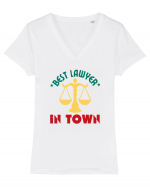 Best Lawyer In Town  Tricou mânecă scurtă guler V Damă Evoker