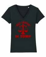 Best Lawyer In Town  Tricou mânecă scurtă guler V Damă Evoker