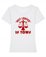 Best Lawyer In Town  Tricou mânecă scurtă guler larg fitted Damă Expresser