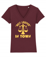 Best Lawyer In Town  Tricou mânecă scurtă guler V Damă Evoker