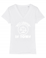 Best Lawyer In Town  Tricou mânecă scurtă guler V Damă Evoker