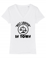 Best Lawyer In Town  Tricou mânecă scurtă guler V Damă Evoker