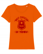 Best Police Office In Town Tricou mânecă scurtă guler larg fitted Damă Expresser