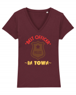 Best Police Office In Town Tricou mânecă scurtă guler V Damă Evoker