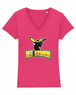 Bee Strong Tricou mânecă scurtă guler V Damă Evoker