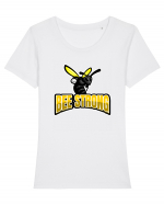 Bee Strong Tricou mânecă scurtă guler larg fitted Damă Expresser