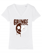 Grunge Music Smiley Tricou mânecă scurtă guler V Damă Evoker