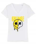 Grunge Music Smiley Tricou mânecă scurtă guler V Damă Evoker