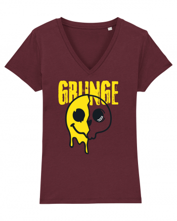 Grunge Music Smiley Burgundy