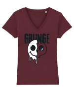 Grunge Music Smiley Tricou mânecă scurtă guler V Damă Evoker