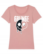 Grunge Music Smiley Tricou mânecă scurtă guler larg fitted Damă Expresser