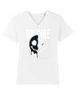 Grunge Music Smiley Tricou mânecă scurtă guler V Bărbat Presenter