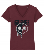 Grunge Music Smiley Tricou mânecă scurtă guler V Damă Evoker