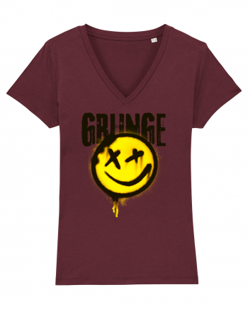 Grunge Music Smiley Burgundy