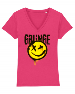 Grunge Music Smiley Tricou mânecă scurtă guler V Damă Evoker