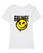 Grunge Music Smiley Tricou mânecă scurtă guler larg fitted Damă Expresser